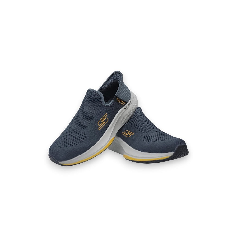 Skechers Max Cushioning Slip-Ins – Navy/Yellow