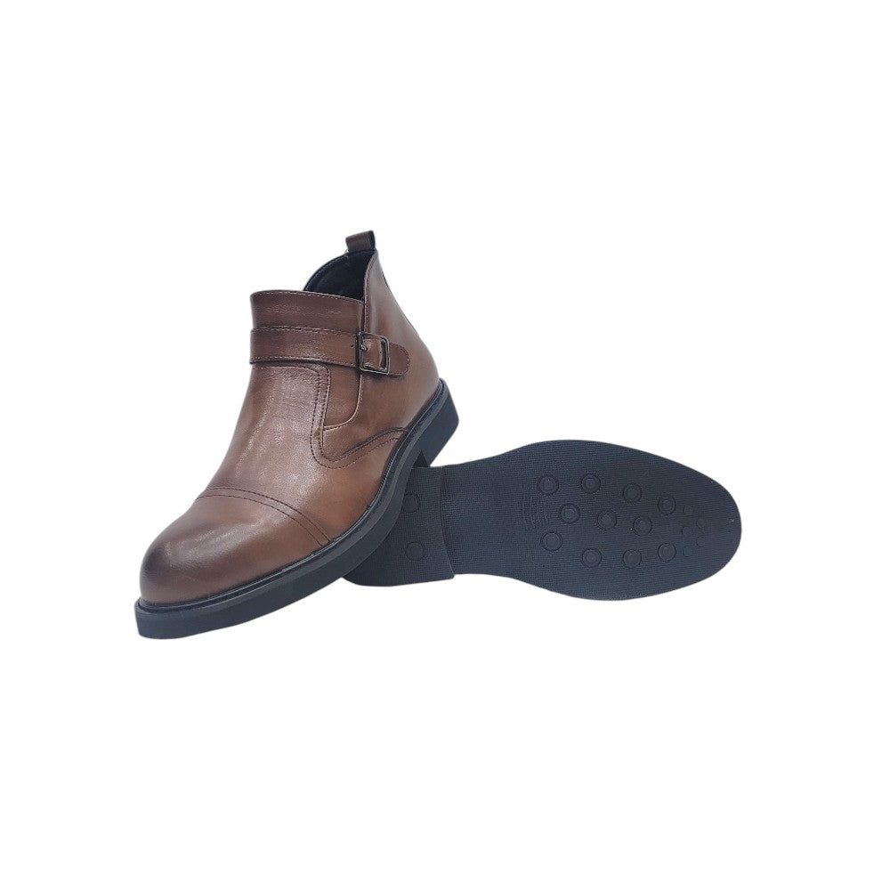 Brown Monk Strap Chelsea Ankle Boot