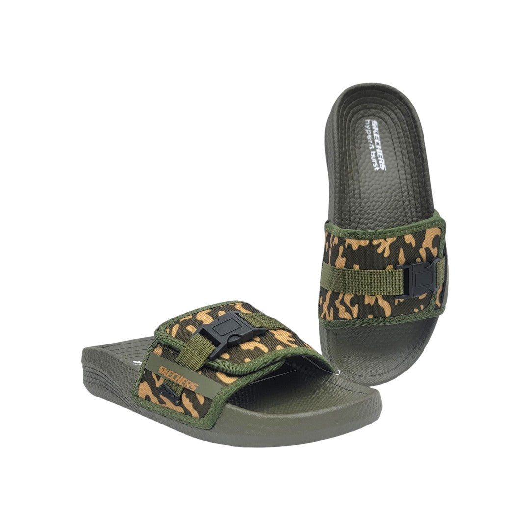 Skechers Adjustable Hyper Burst Slide Sandal – Camo Army Green