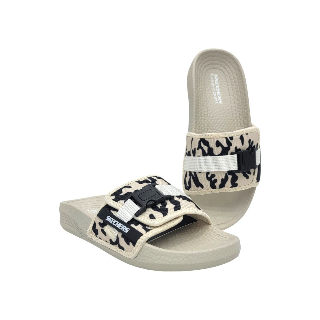 Skechers Adjustable Hyper Burst Slide Sandal – Camo Cream & Black