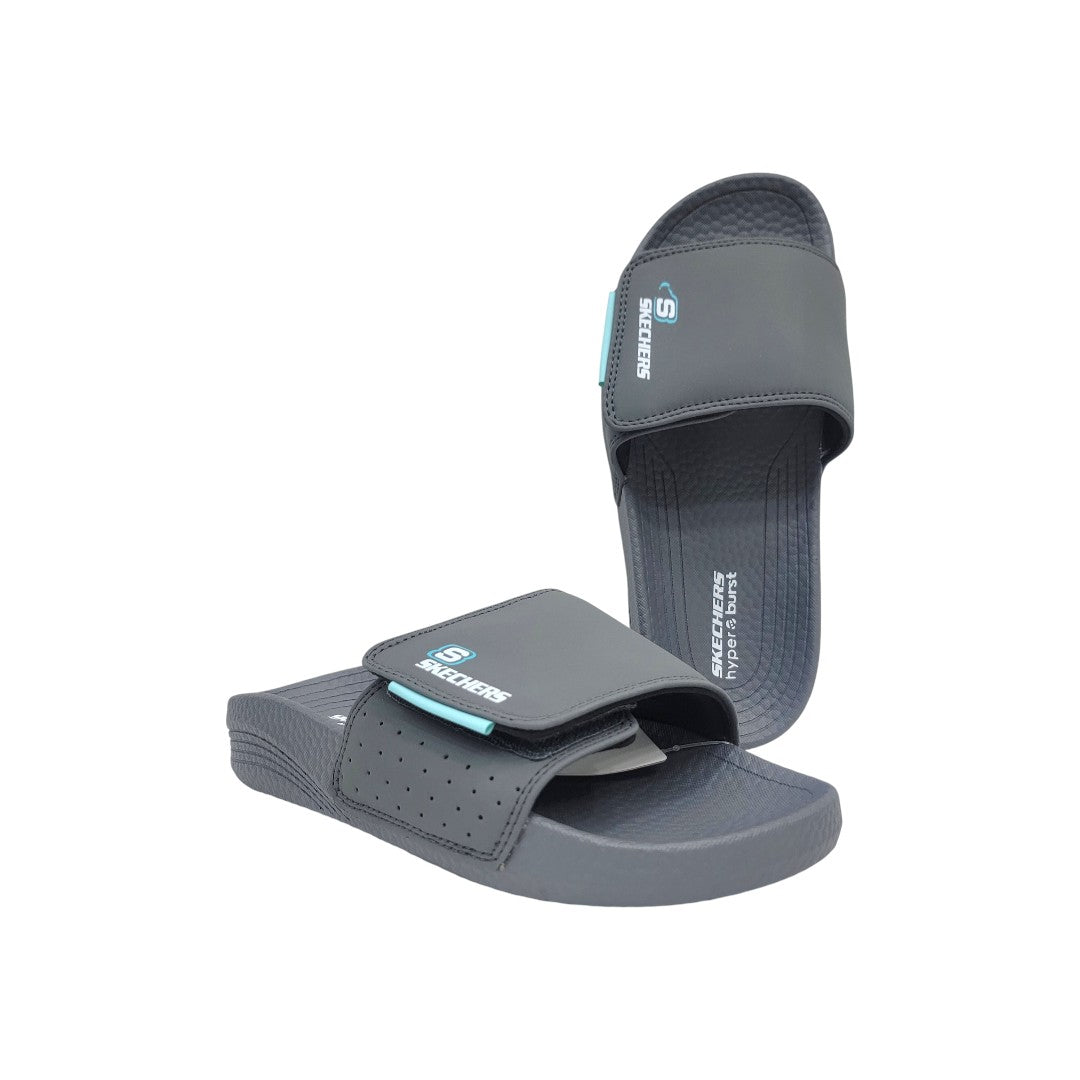 Skechers Adjustable Hyper Burst Slide Sandal – Dark Grey