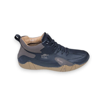 1st Look Retro High-Top Casual Sneakers – Black (F-171)