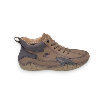 1st Look Retro High-Top Casual Sneakers – Brown (F-171)