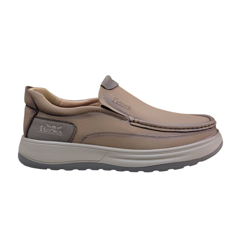 1st Looks LuxeStep Classic Slip-On Loafers – Beige  (F-5)