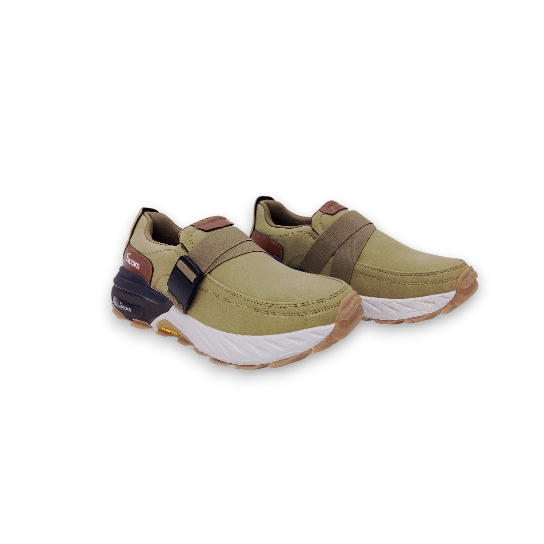 1st Looks Casual Slip-On Sneakers – Olive Green