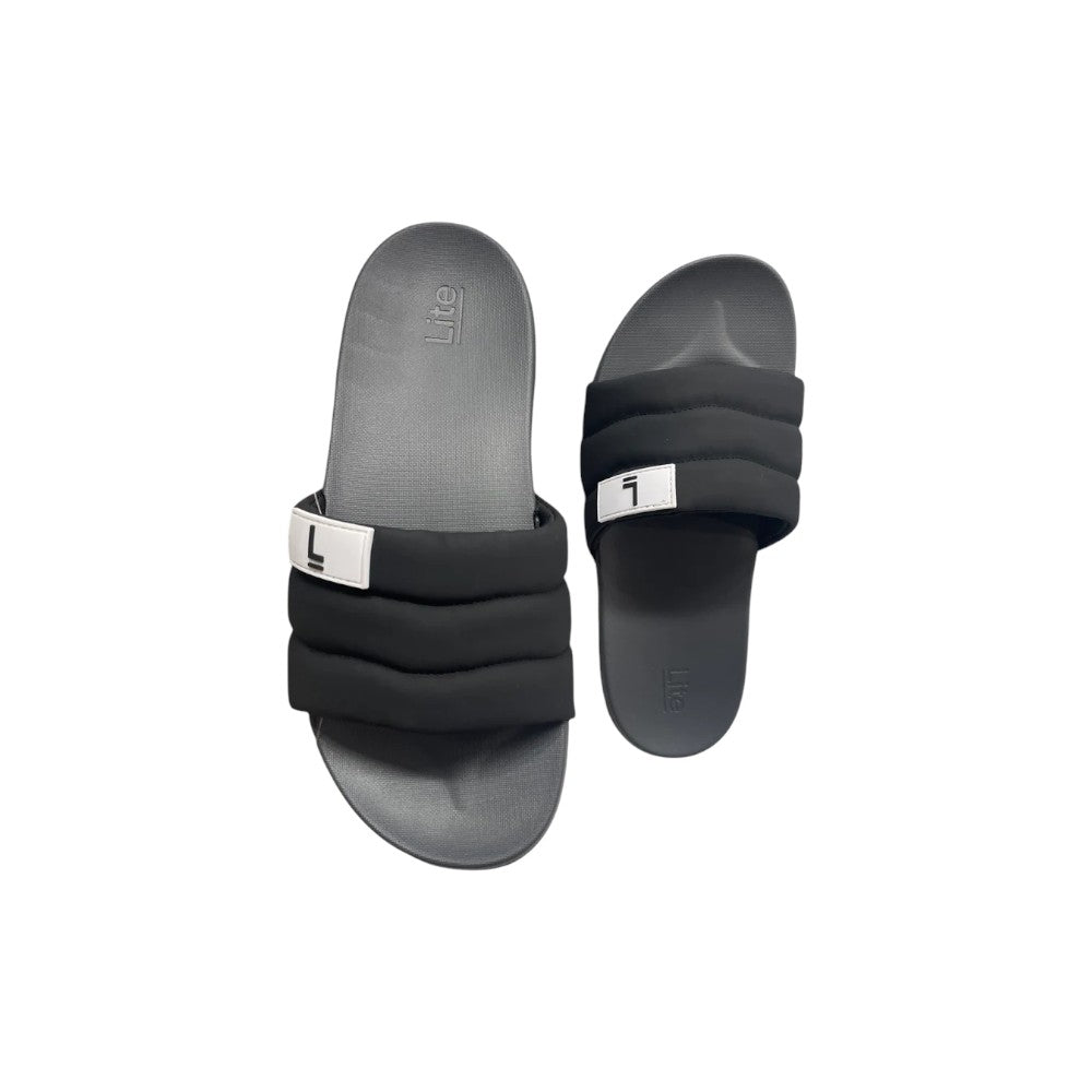 Lite Black & Grey Cushioned Cloud Slides for Men