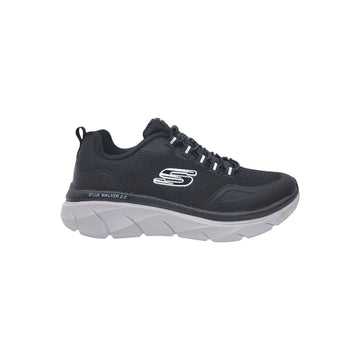 Skechers Dlux Walker Black Grey LaceUp 2.0