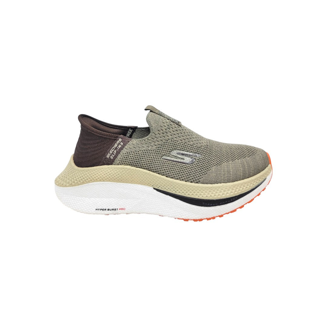 Skechers Hyper Burst Pro – Dark Khaki/Orange Burst