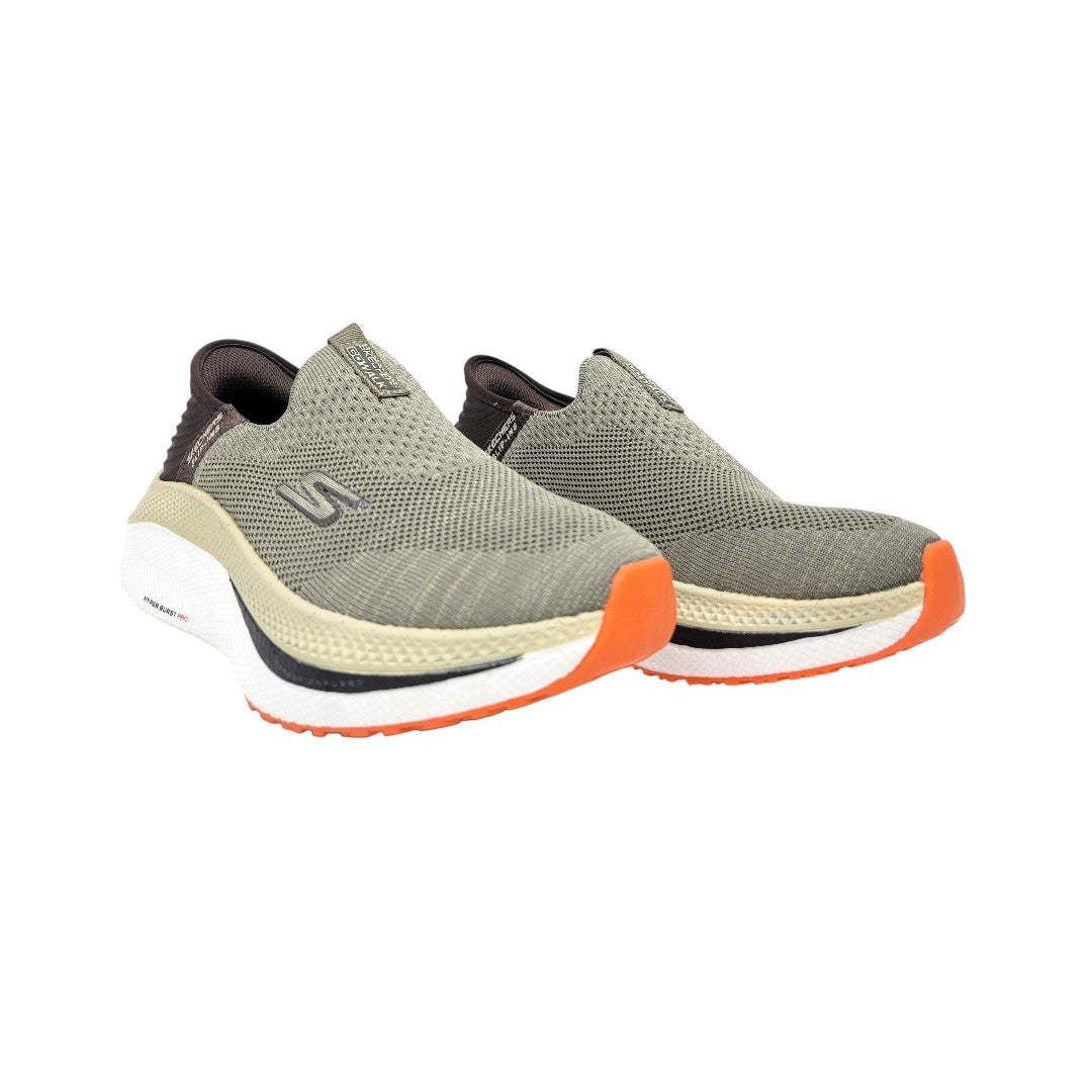 Skechers Hyper Burst Pro – Dark Khaki/Orange Burst