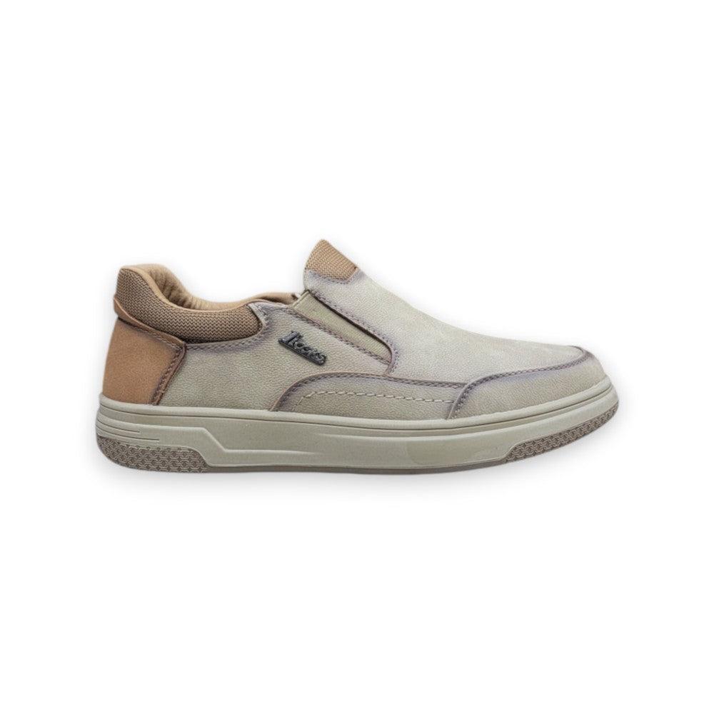 1st Look LuxeStep Casual Slip-On Sneakers – Beige (F-3)