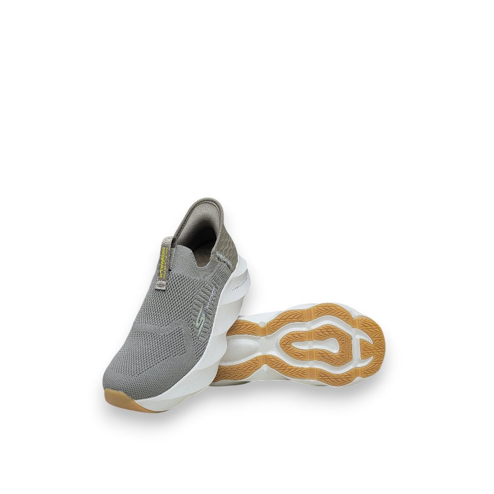 Skechers Khaki Slip-On Knit Sneakers with Cushioned Sole (107)
