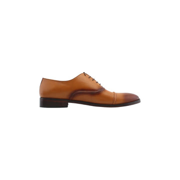 Men’s Tan Leather Cap-Toe Oxford Dress Shoes ( F133 )