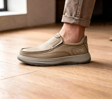 1st Looks LuxeStep Classic Slip-On Loafers – Beige  (F-5)