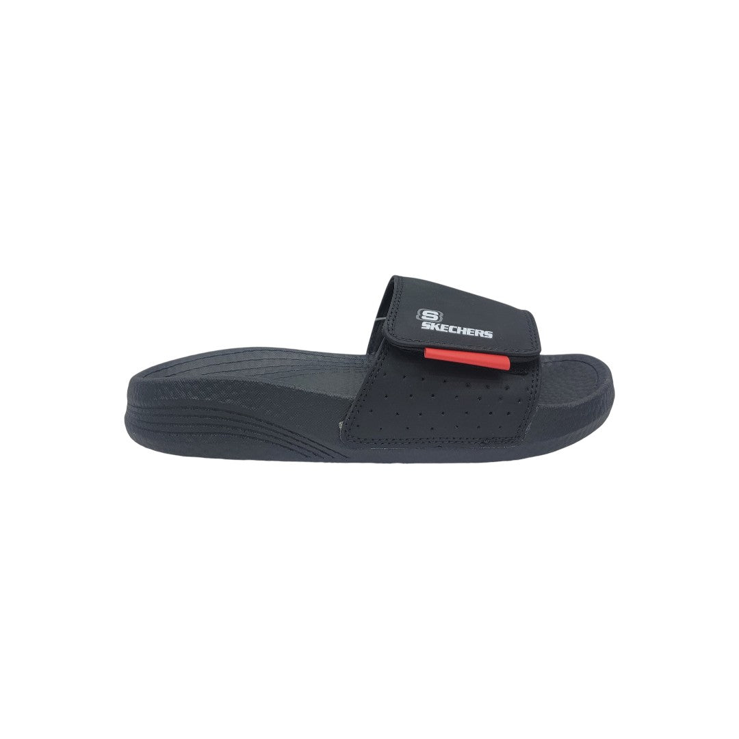 Skechers Adjustable Hyper Burst Slide Sandal – Black/Red