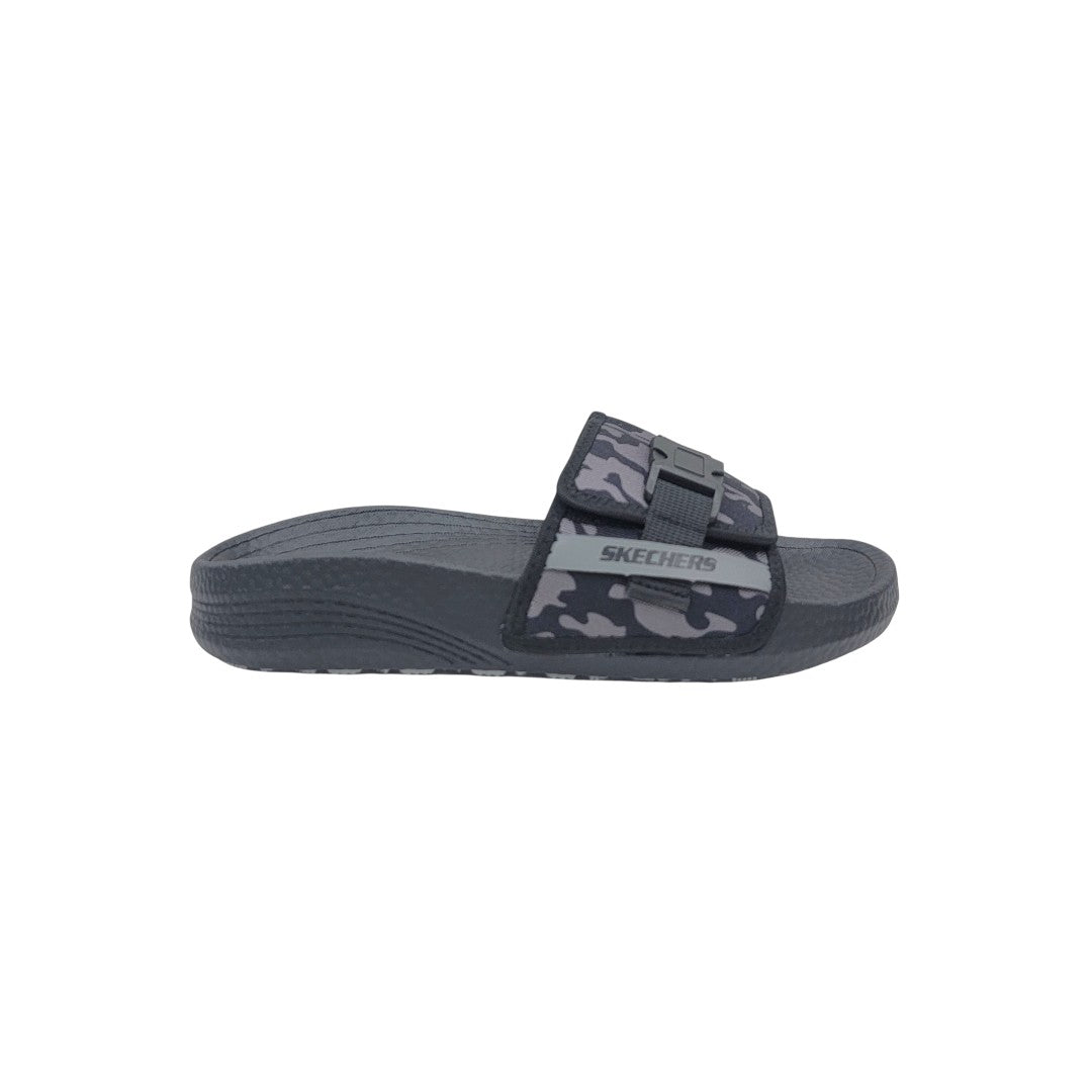 Skechers Adjustable Hyper Burst Slide Sandal – Camo Black/Grey