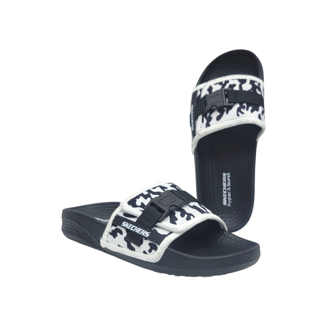 Skechers Adjustable Hyper Burst Slide Sandal – Camo Black & White