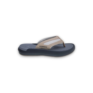 KUAIREN Men’s Comfort Flip-Flops Grey & Beige S-28
