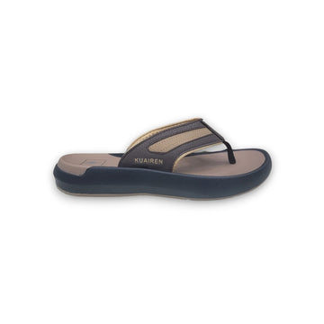 KUAIREN Men’s Comfort Flip-Flops Brown & Beige S-28