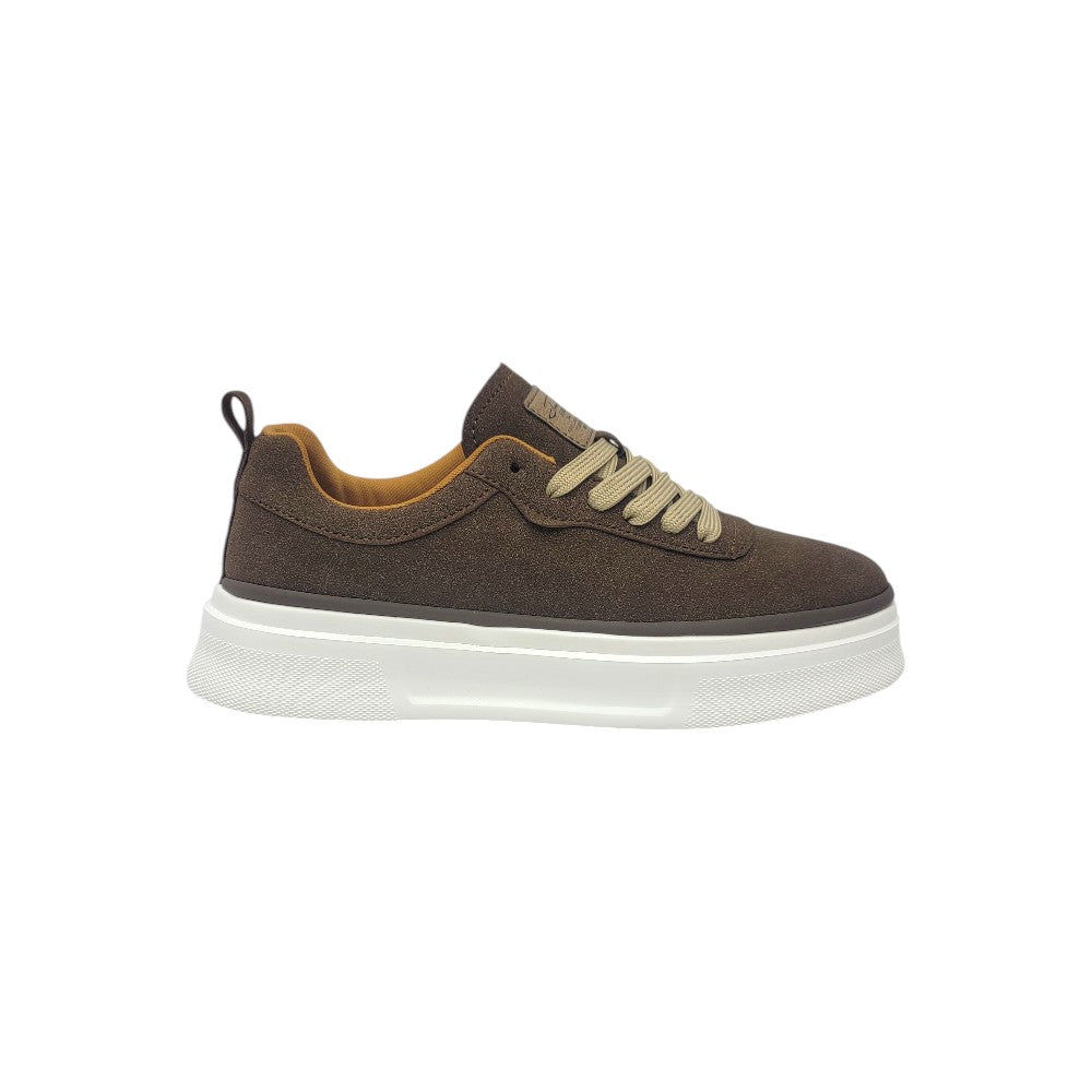 Brown Lace-Up Chunky Sole Sneaker